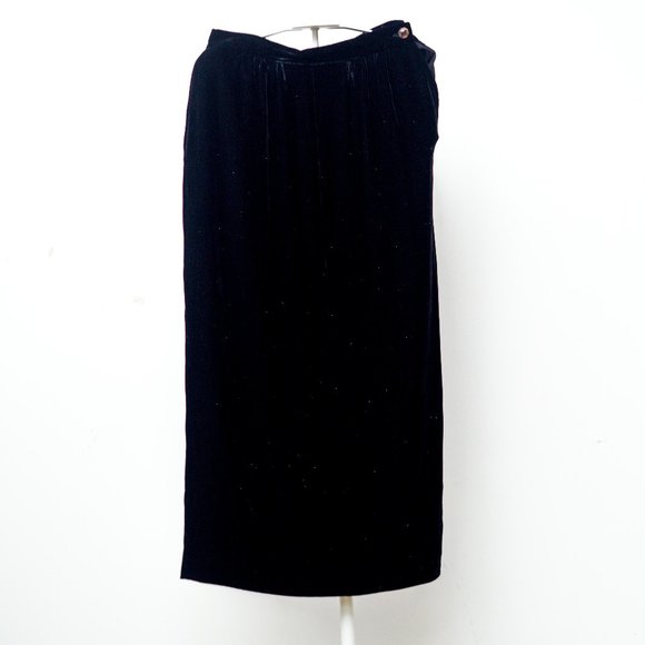 Black Velvet Maxi Skirt - Picture 1 of 1